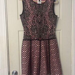 BCBGMaxAzria Red and Gold Sleeveless Mini Dress